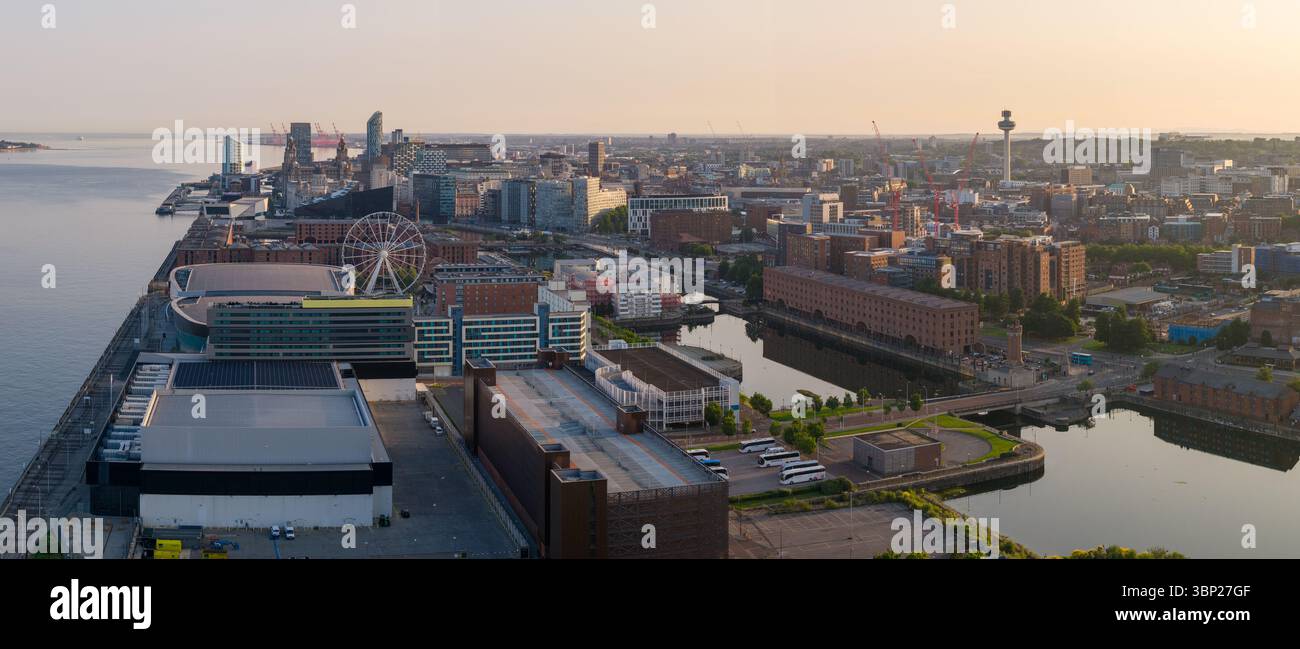 Immagine aerea di Liverpool Docks - Inghilterra Regno Unito Foto Stock