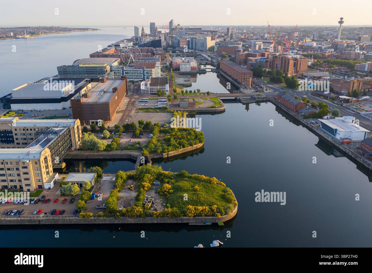 Immagine aerea di Liverpool Docks - Inghilterra Regno Unito Foto Stock