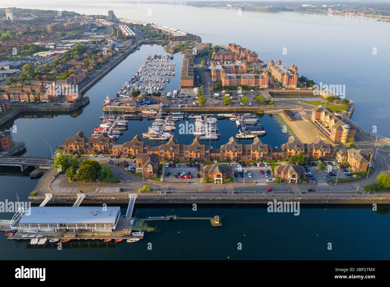 Immagine aerea di Liverpool Docks - Inghilterra Regno Unito Foto Stock