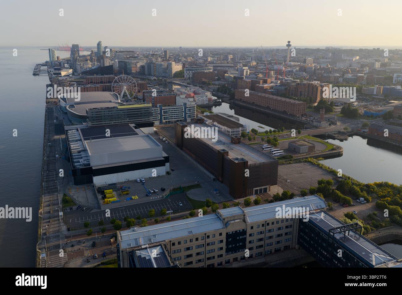 Immagine aerea panoramica di Liverpool Foto Stock