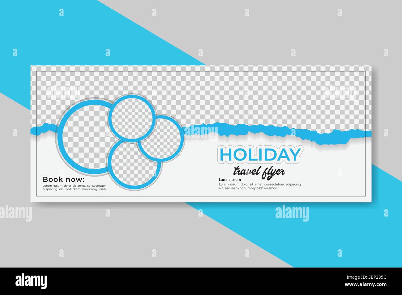 Banner Facebook Modern Travel – modello vettoriale modificabile per avventure e vacanze Illustrazione Vettoriale