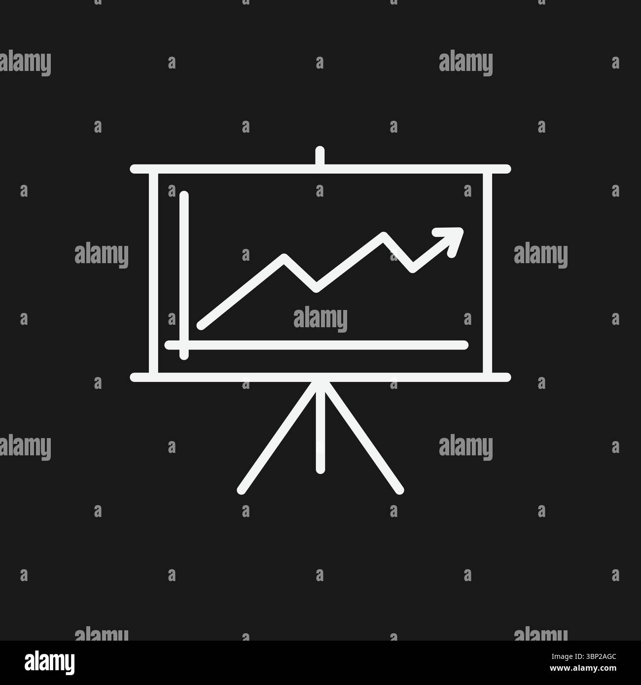 Presentazione aziendale e grafico di crescita finanziaria su uno schermo del proiettore per una riunione strategica Illustrazione Vettoriale
