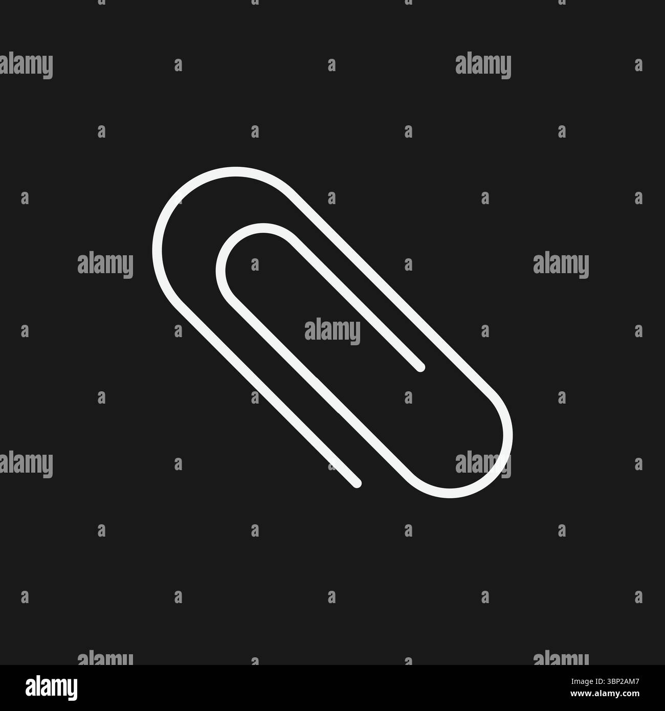 Icona di Office Paperclip per allegare file in e-mail e documenti cartacei con rilegatura Illustrazione Vettoriale