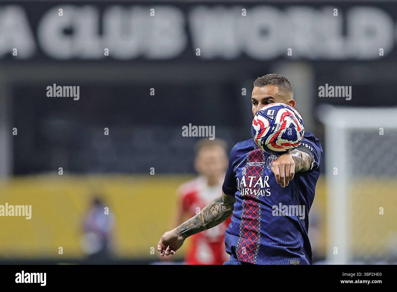 Atlanta, Stati Uniti. 5 luglio 2025. Lucas Hernandez del PSG durante la partita tra PSG e FC Bayern Monaco, per i quarti di finale della Coppa del mondo per club FIFA 2025, al Mercedes-Benz Stadium di Atlanta, Stati Uniti, il 5 luglio 2025. Foto: Heuler Andrey/DiaEsportivo/Alamy Live News crediti: DiaEsportivo/Alamy Live News Foto Stock