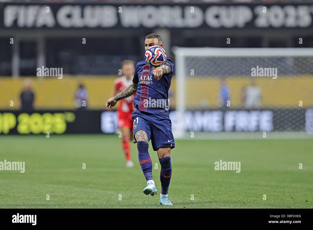 Atlanta, Stati Uniti. 5 luglio 2025. Lucas Hernandez del PSG durante la partita tra PSG e FC Bayern Monaco, per i quarti di finale della Coppa del mondo per club FIFA 2025, al Mercedes-Benz Stadium di Atlanta, Stati Uniti, il 5 luglio 2025. Foto: Heuler Andrey/DiaEsportivo/Alamy Live News crediti: DiaEsportivo/Alamy Live News Foto Stock