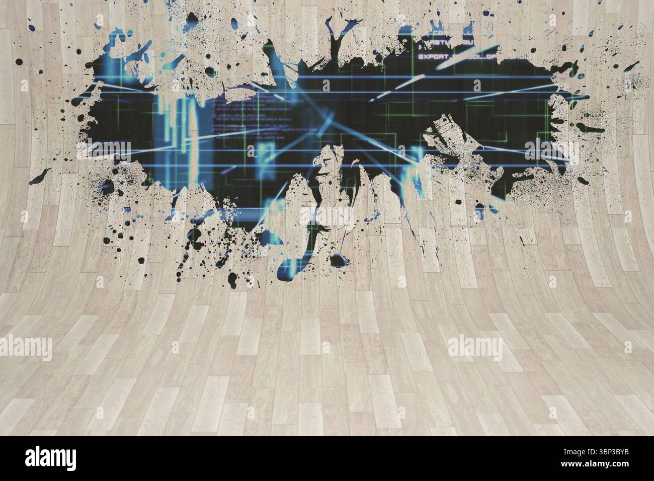 Splash che mostra l'interfaccia di tecnologia Foto Stock