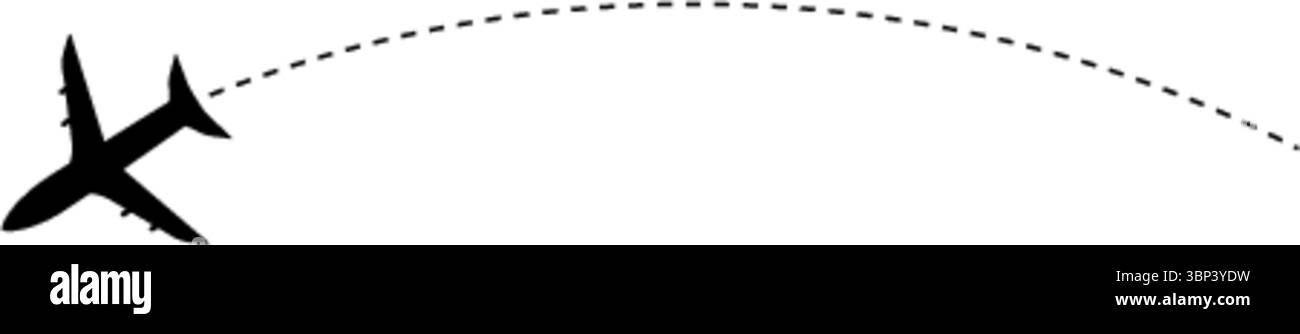 Icona del percorso di volo dell'aereo - progetto di viaggio della linea punteggiata - concetto del vettore di viaggio del percorso della linea dell'aereo Illustrazione Vettoriale