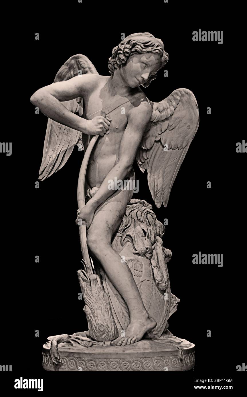 Cupido Cutting His Bow from the Club of Hercules 1750 di Edme Bouchardon (1726-c.. 1780) Louvre, Parigi, Francia Foto Stock