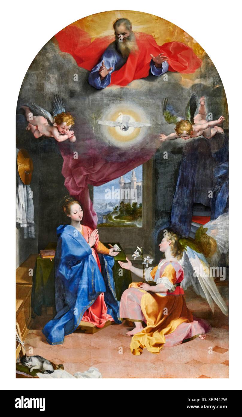 Annunciazione - olio su tela - Federico Barocci - ultimi anni del XVI secolo - Santa Maria degli Angeli (PG), basilica di S. Maria degli Angeli Foto Stock