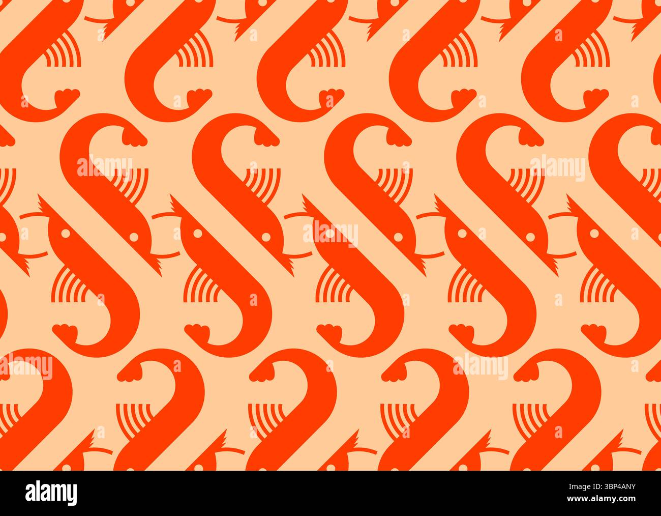 Gamberi senza cuciture. Piccolo fondo di crostacei Illustrazione Vettoriale