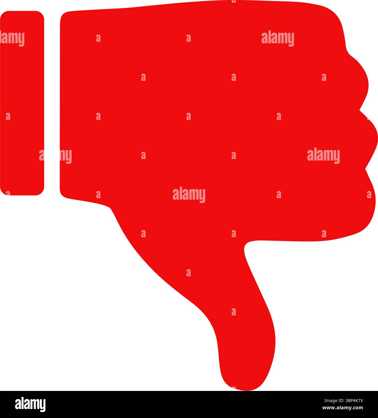 Icona thumbs down – simbolo di movimento della mano rossa per rifiuto e feedback negativo Illustrazione Vettoriale