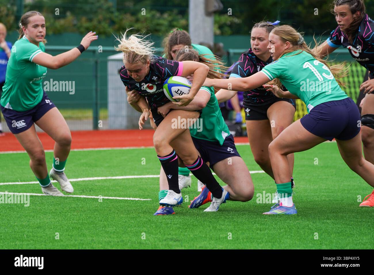 Galles contro Irlanda, U6N Summer Series, Ystrad Mynachm 5 luglio 2025 Foto Stock