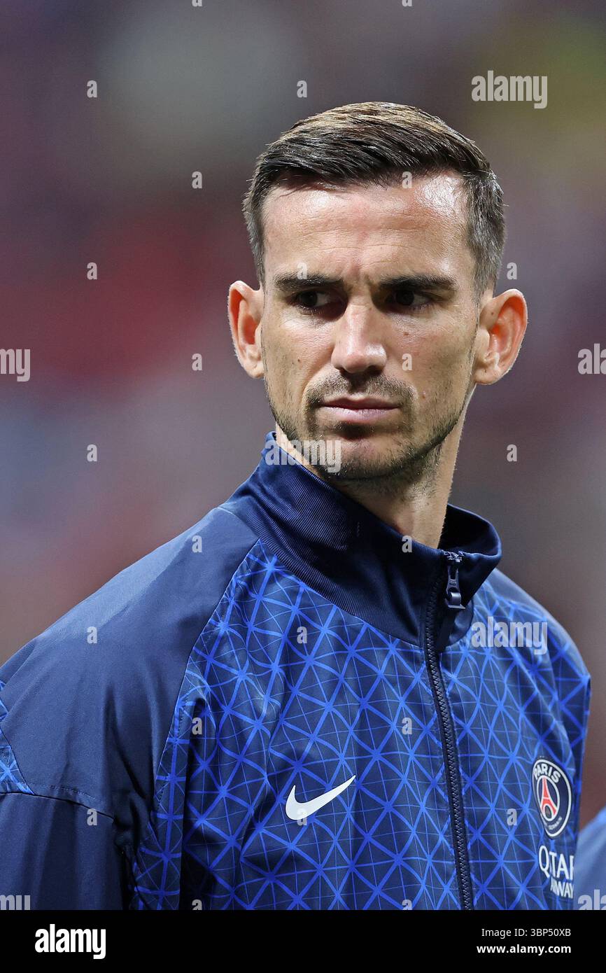 5 luglio 2025; Atlanta, Georgia, USA: Fabian Ruiz del PSG durante la partita tra PSG e FC Bayern Monaco, per i quarti di finale della Coppa del mondo per club FIFA 2025, al Mercedes-Benz Stadium Foto Stock