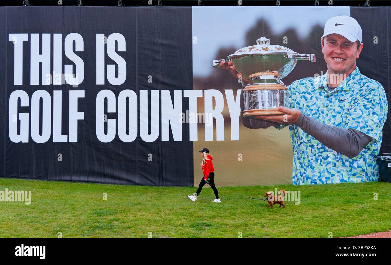 Gullane, East Lothian, Scozia, Regno Unito. 6 luglio 2025. Visualizza in anteprima le immagini del Renaissance Club vicino a Gullane, che questa settimana ospita il campionato di golf Genesis Scottish Open. L'evento è diventato un appuntamento importante nell'anno del golf e ha attirato 8 dei 10 migliori giocatori del mondo nella settimana precedente l'Open . Iain Masterton/Alamy Live News Foto Stock