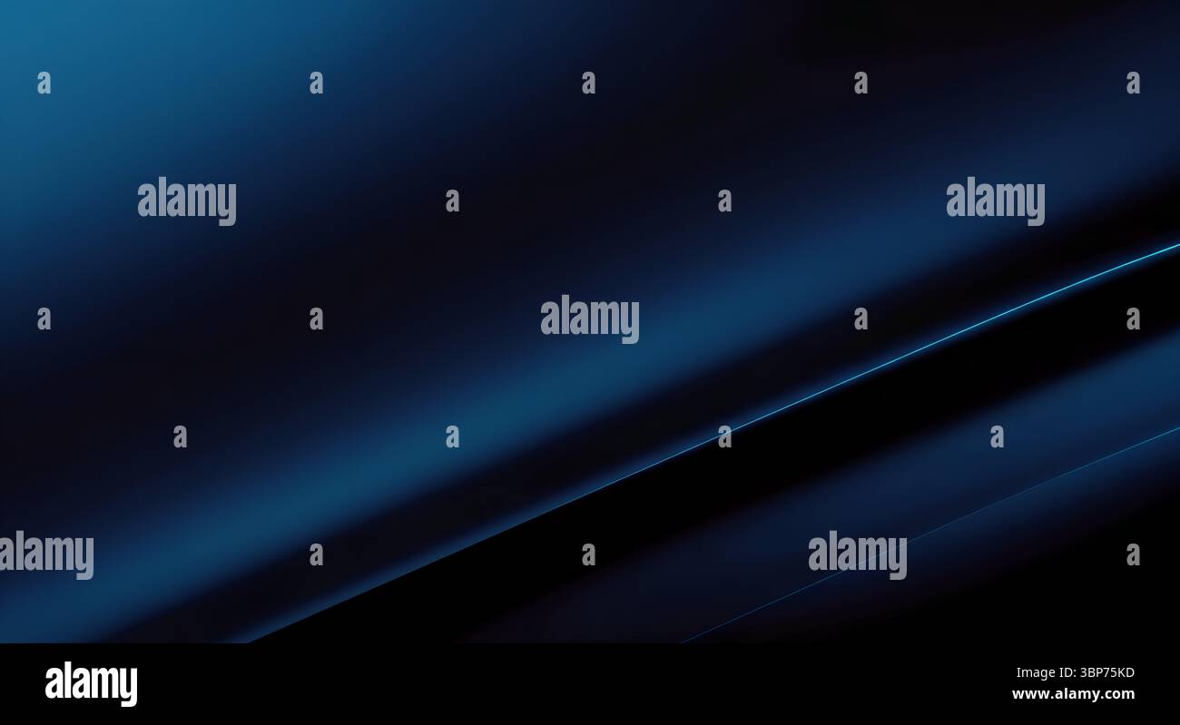 Strisce di luce blu scuro flusso di luce futuristico sfondo minimale astratto Foto Stock