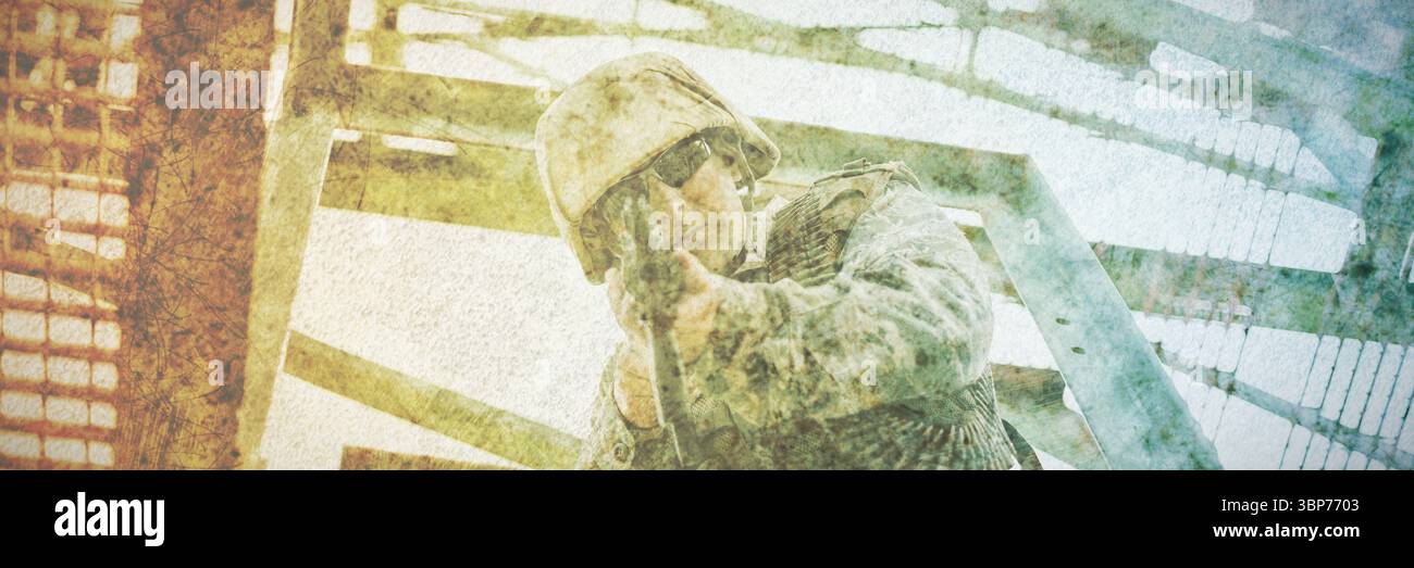 Addestramento militare nel campo Foto Stock