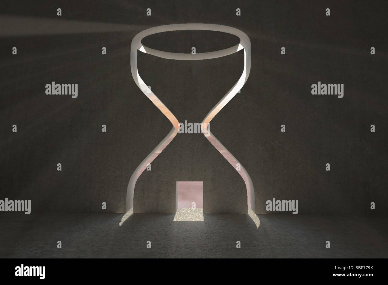 Clessidra porta in camera oscura Foto Stock