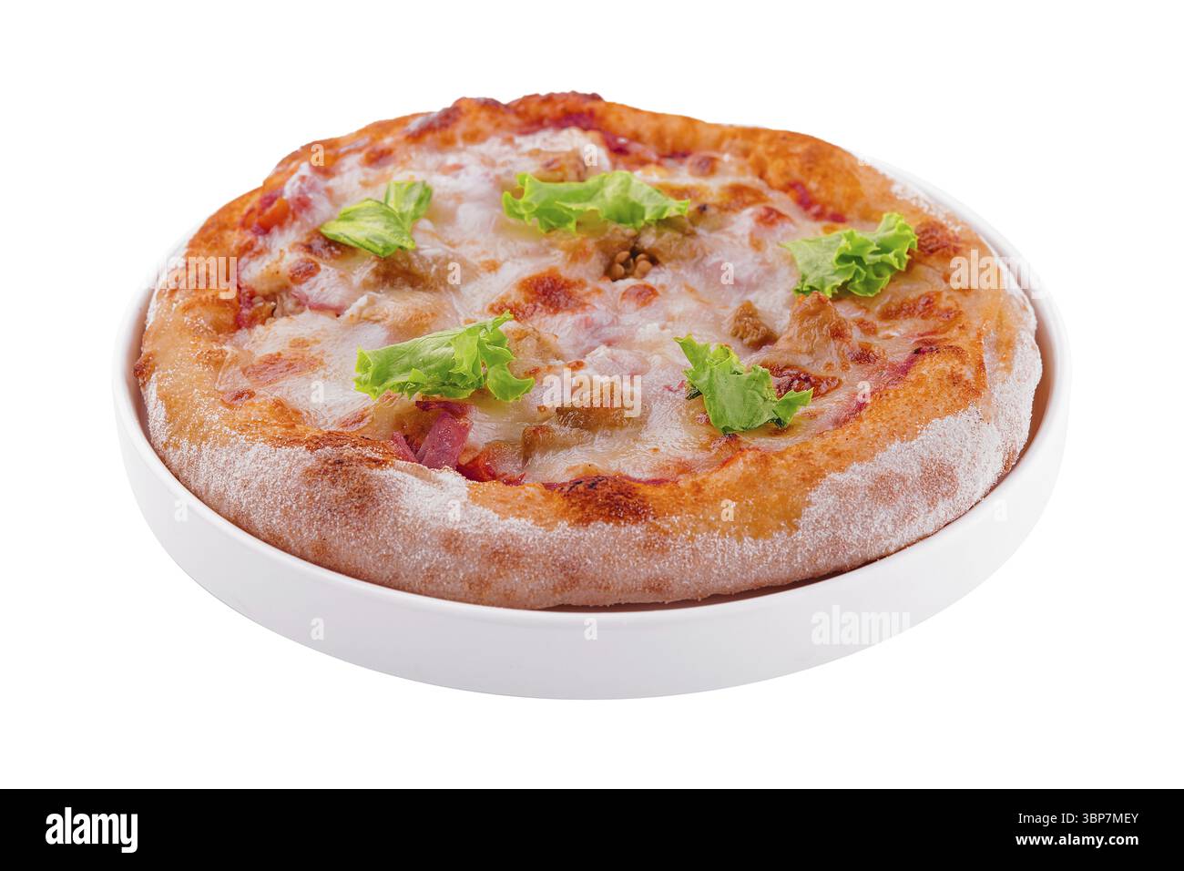Cibo, mini pizze con prosciutto e mozzarella Foto Stock