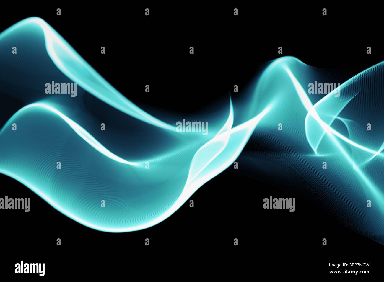 Abstract incandescente turchese sfondo nero Foto Stock