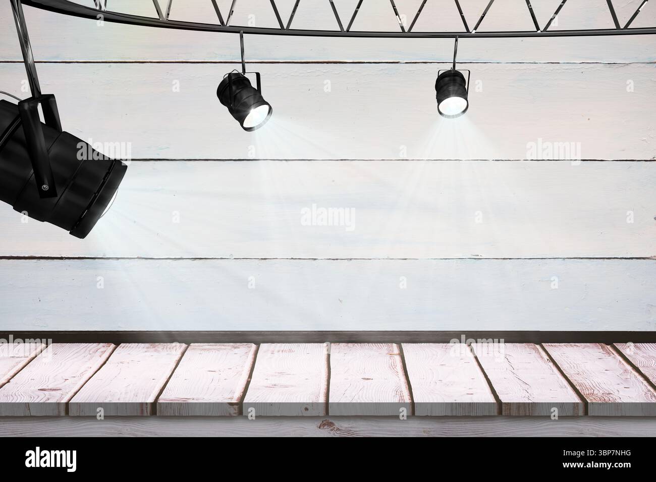 Faretto contro le pareti bianche Foto Stock