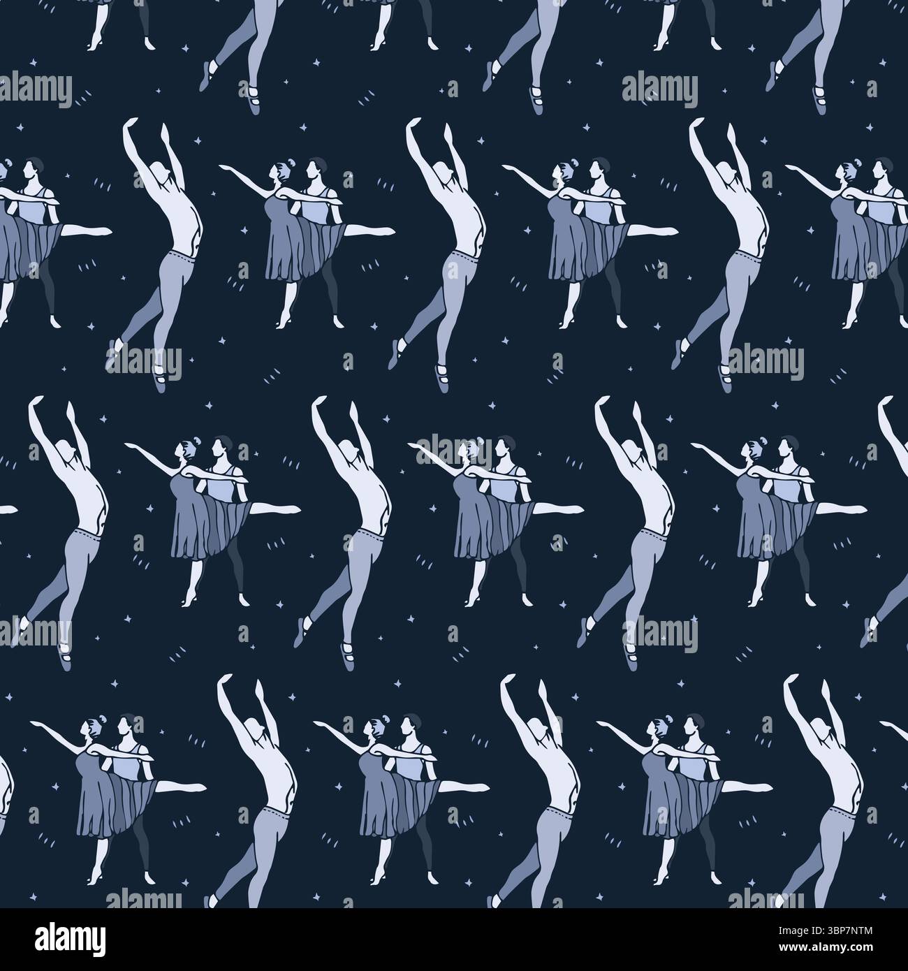 Composizione di ballerini di danza maschile e femminile sul backrgound nero Foto Stock