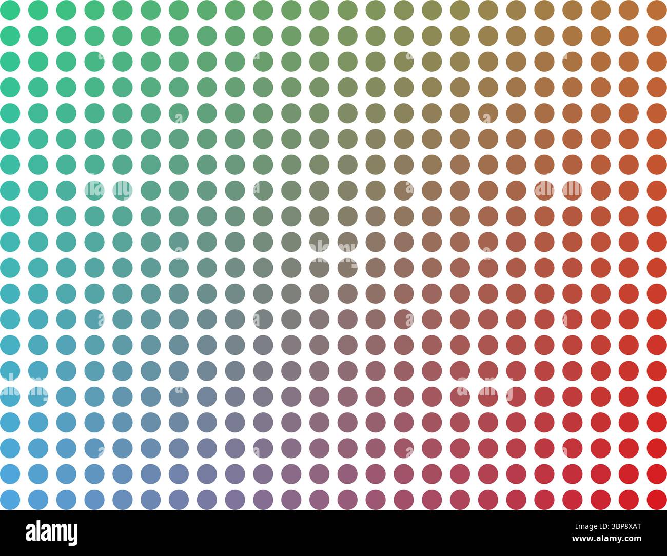 Motivo a punti sfumatura astratta vibrante in verde arancione e blu. Illustrazione Vettoriale