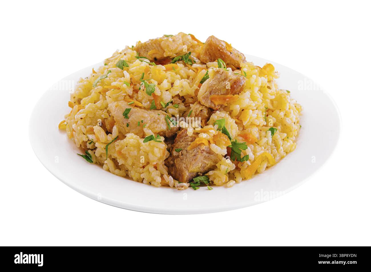 Cibo, Gebratener Reis mit knusprigem Schweinebauch Foto Stock