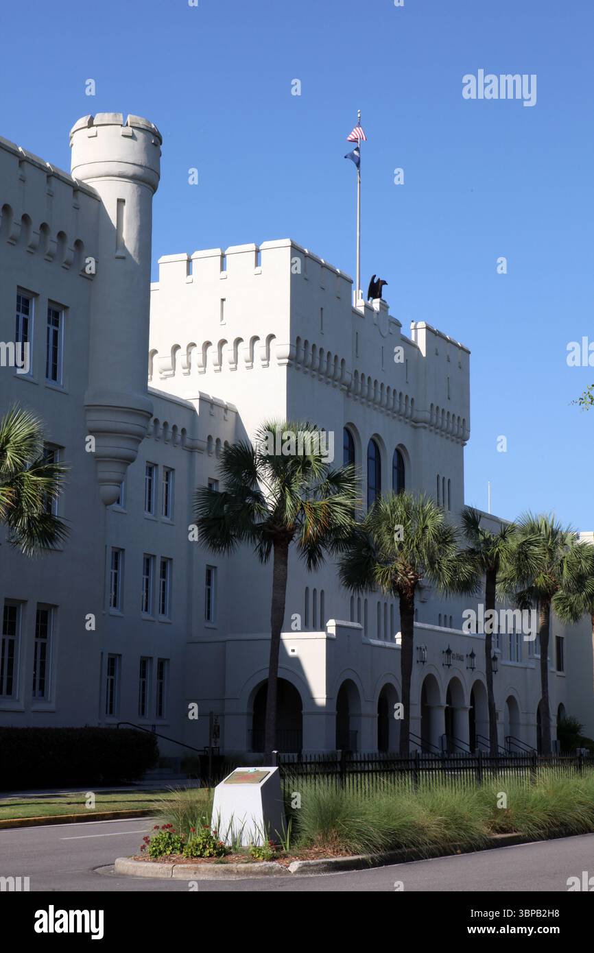 Una vista della Cittadella, del Military College of South Carolina, a Charleston, South Carolina Foto Stock
