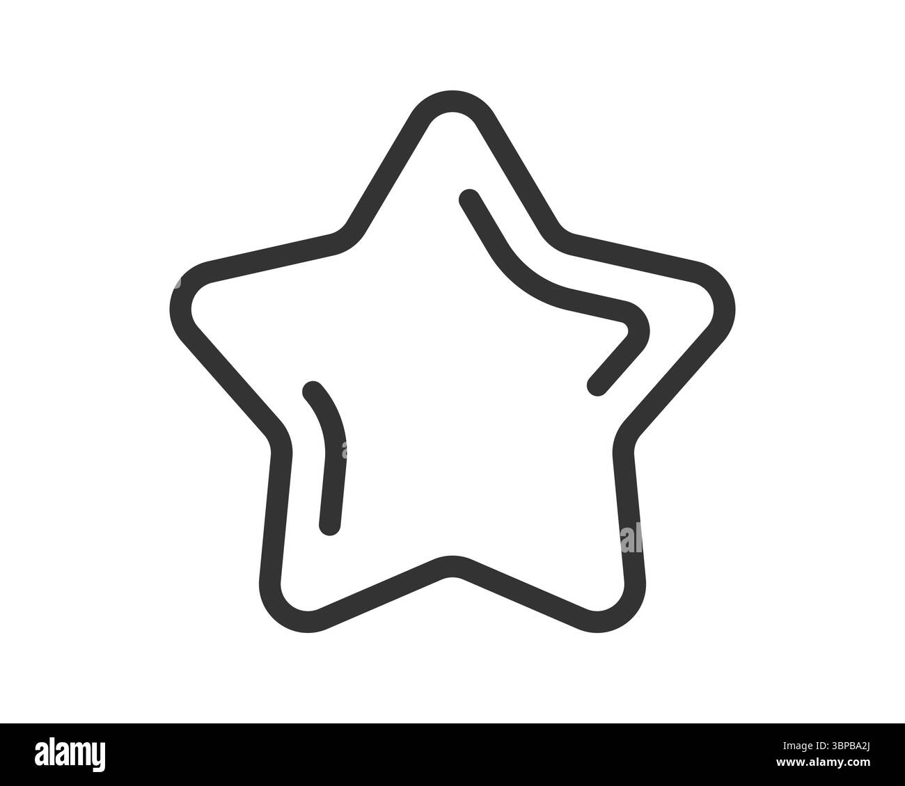 Semplice icona a forma di stella su sfondo bianco. Simbolo di eccellenza, qualità e successo. Grafica versatile per valutazioni, recensioni e preferiti Illustrazione Vettoriale