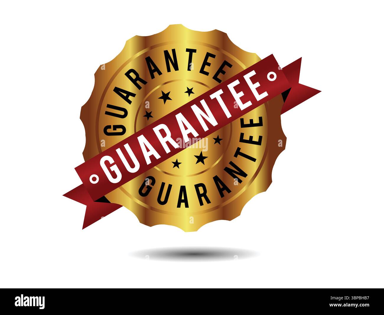 Un vettoriale di sigilli dorati scintillanti che incarna garanzia e qualità superiore. Questo design elegante è perfetto per aggiungere un tocco di fiducia e lusso Illustrazione Vettoriale