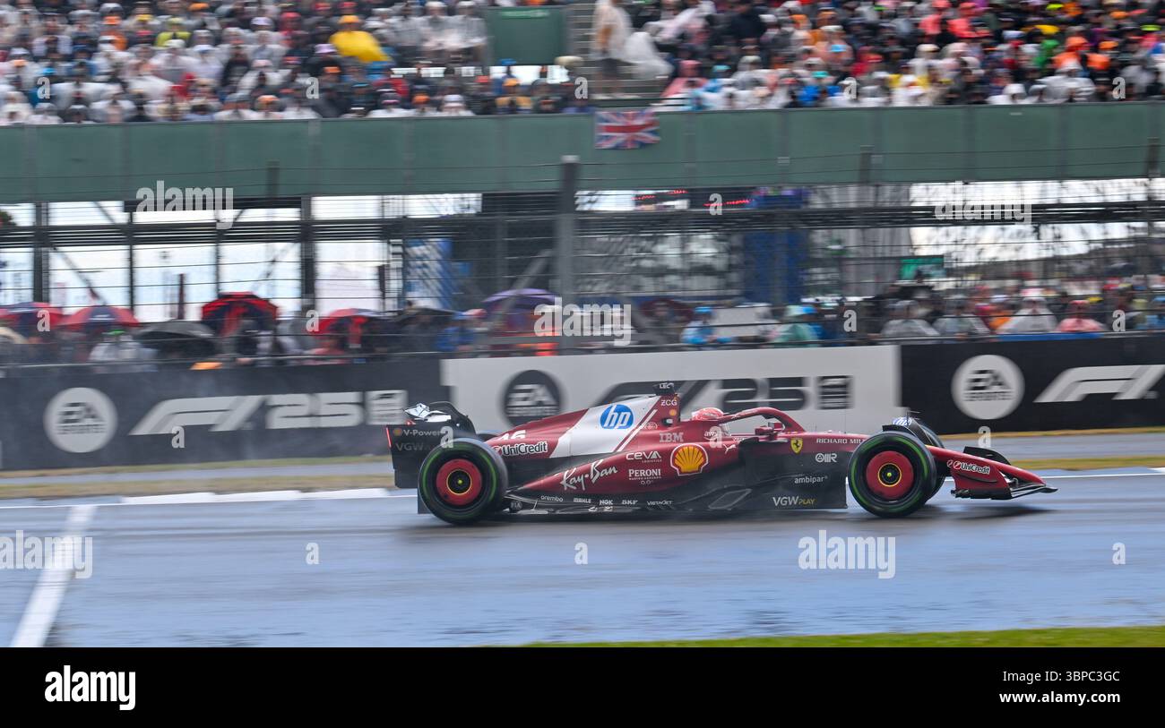Charles Leclerc, Ferrari, durante la Formula 1, Qatar. 6 luglio 2025. Airways Gran Premio di Gran Bretagna a Silverstone, Northamptonshire, Regno Unito. Crediti: LFP/Alamy Live News Foto Stock