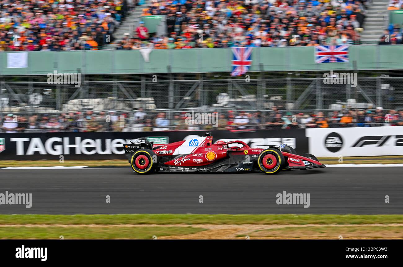 Charles Leclerc, Ferrari, durante la Formula 1, Qatar. 6 luglio 2025. Airways Gran Premio di Gran Bretagna a Silverstone, Northamptonshire, Regno Unito. Crediti: LFP/Alamy Live News Foto Stock