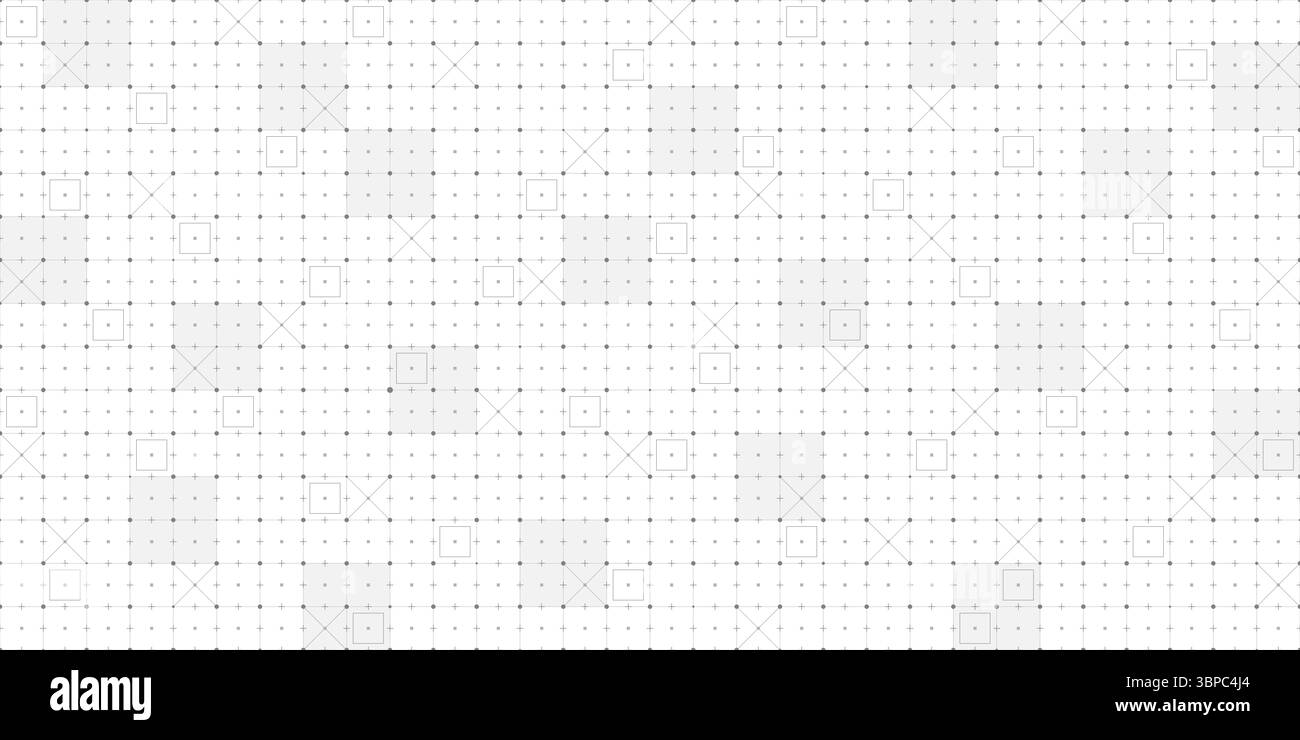 Schema tecnologico futuristico senza cuciture con linee HUD, texture radar e punti digitali. Interfaccia in bianco e nero astratta per dashboard virtuali, mili Illustrazione Vettoriale
