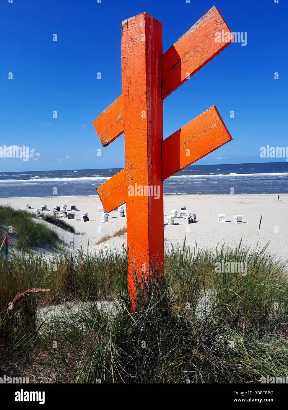 Marea su una duna della Frisona orientale, isola di Spiekeroog, Frisia orientale, bassa Sassonia, Germania, Frisia, bassa Sassonia, Germania, Foto Stock