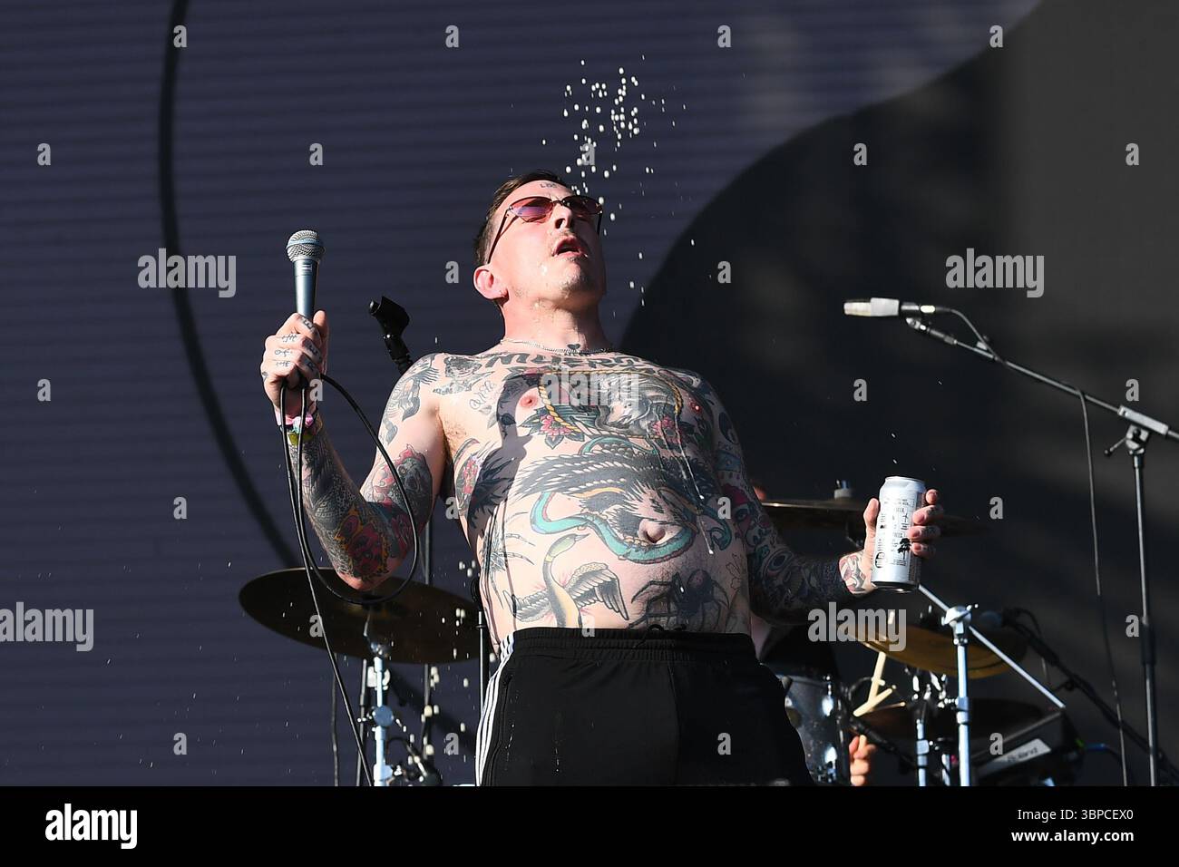 LONDRA, INGHILTERRA - MAGGIO 27: Sebastian Murphy di "Viagra Boys" che si esibisce al Wide Awake Festival, Brockwell Park, Brixton il 27 maggio 2023 a Londra, Inghilterra.CAP/Mar ©Mar/Capital Pictures Foto Stock