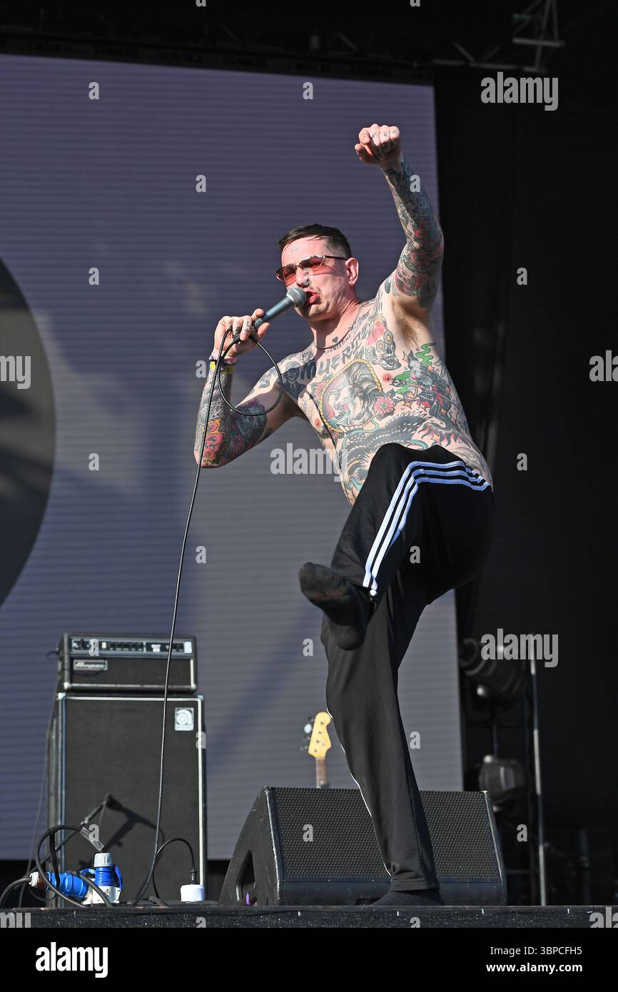 LONDRA, INGHILTERRA - MAGGIO 27: Sebastian Murphy di "Viagra Boys" che si esibisce al Wide Awake Festival, Brockwell Park, Brixton il 27 maggio 2023 a Londra, Inghilterra.CAP/Mar ©Mar/Capital Pictures Foto Stock