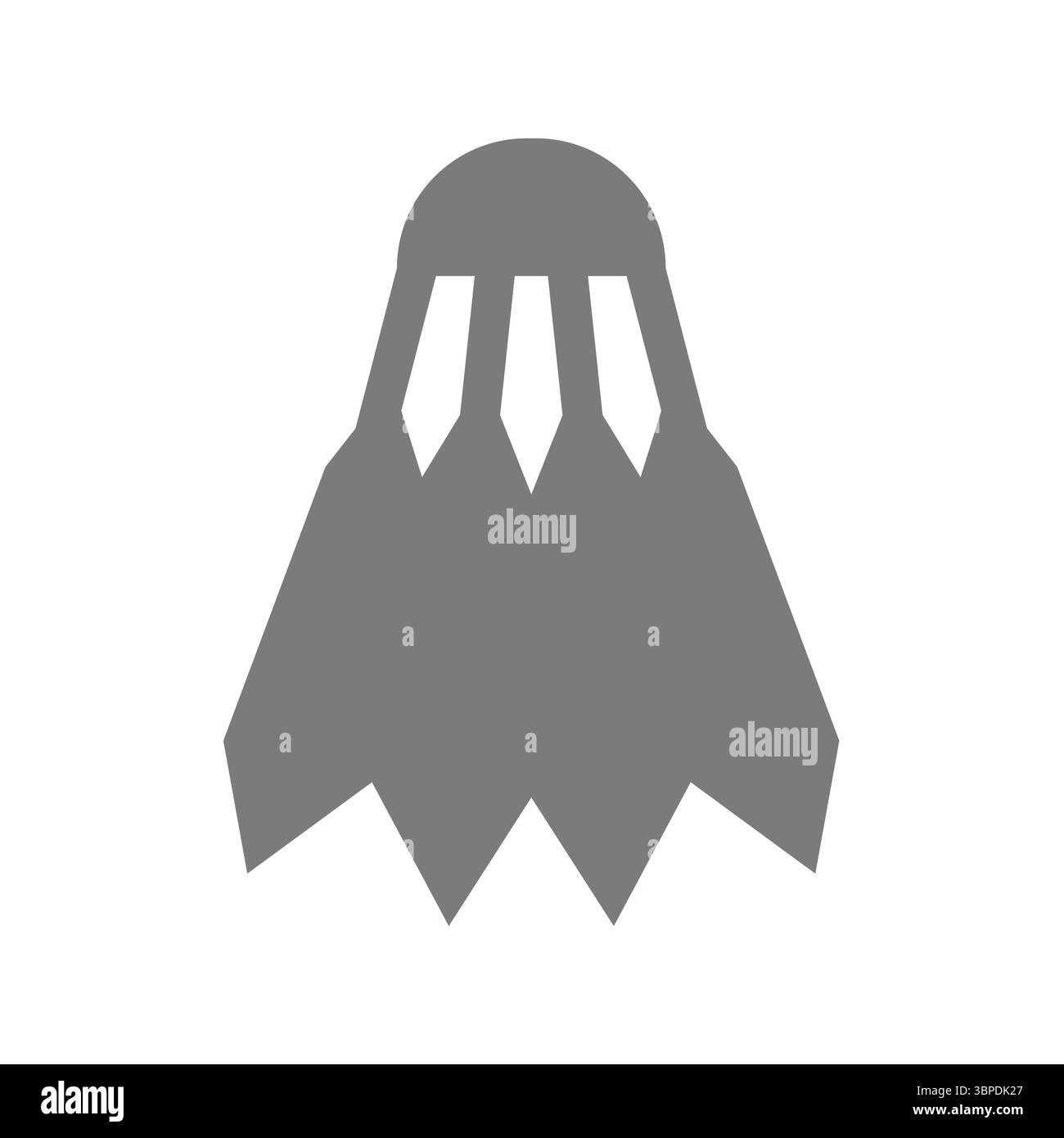 Icona del vettore della valvola a farfalla di badminton. Simbolo semplice navetta o uccello. Illustrazione Vettoriale