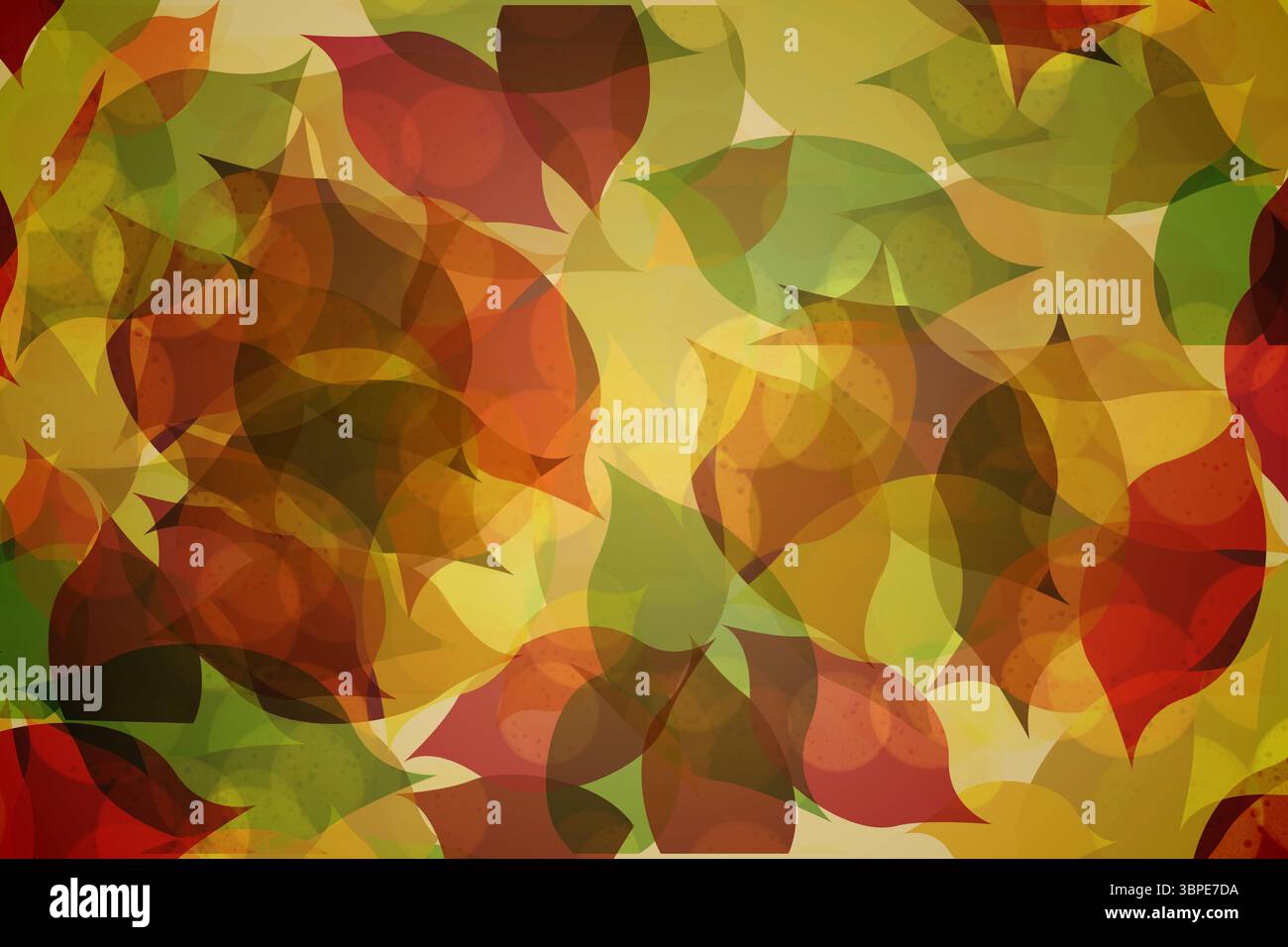 Foglie autunnali pattern in toni caldi Foto Stock