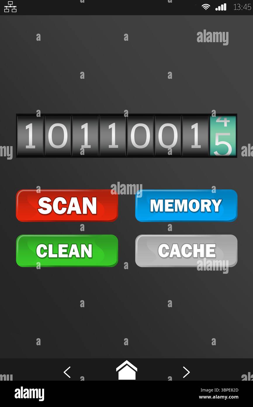 Display mobile con sistema di pulizia della memoria Foto Stock