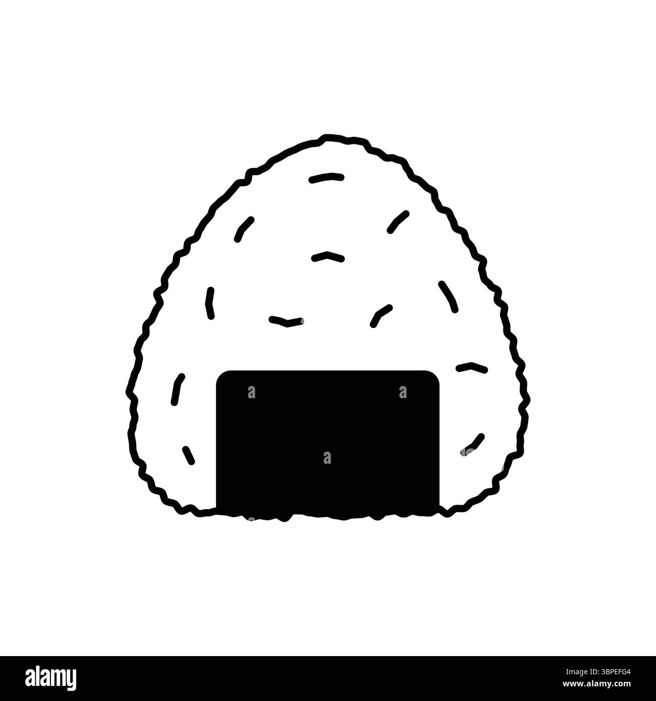 Una semplice illustrazione di un onigiri, la popolare palla di riso giapponese, perfetta per il cibo o temi culturali. Illustrazione Vettoriale
