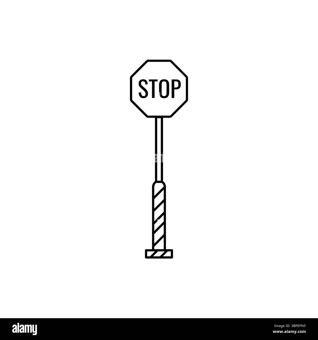 Illustrazione di un segnale di stop con testo "STOP", ideale per la sicurezza stradale e per i progetti normativi. Illustrazione Vettoriale