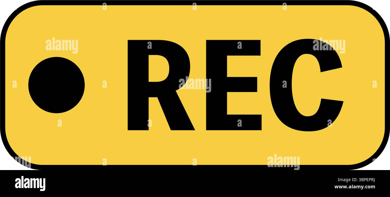 Simbolo di registrazione della telecamera di sorveglianza in corso, icone di prevenzione del crimine e sicurezza domestica, illustrazione vettoriale Illustrazione Vettoriale