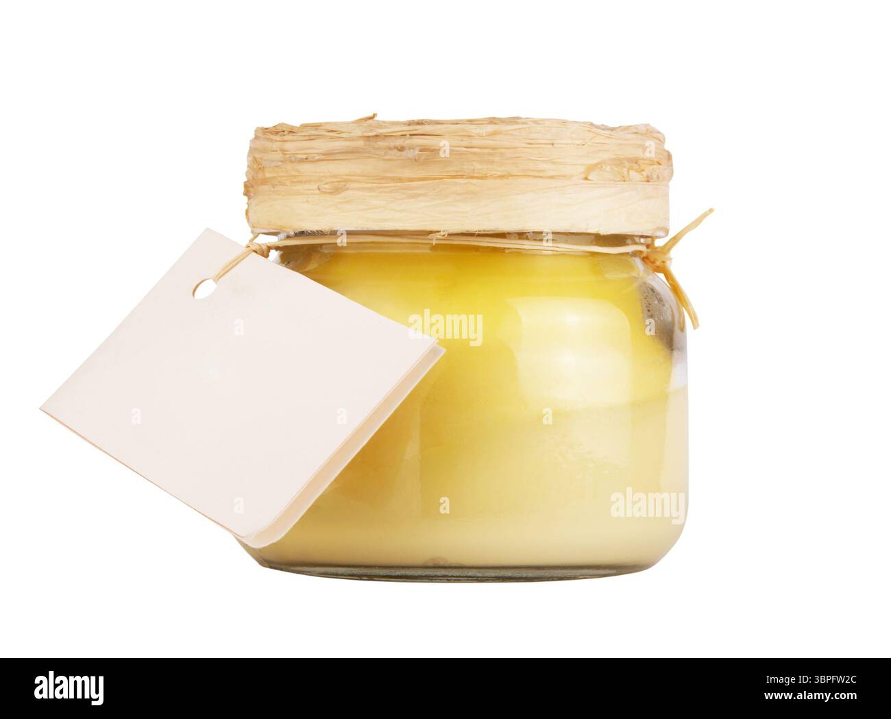 Bottiglia di cura del corpo e prodotti di bellezza con etichetta isolati su sfondo bianco Foto Stock