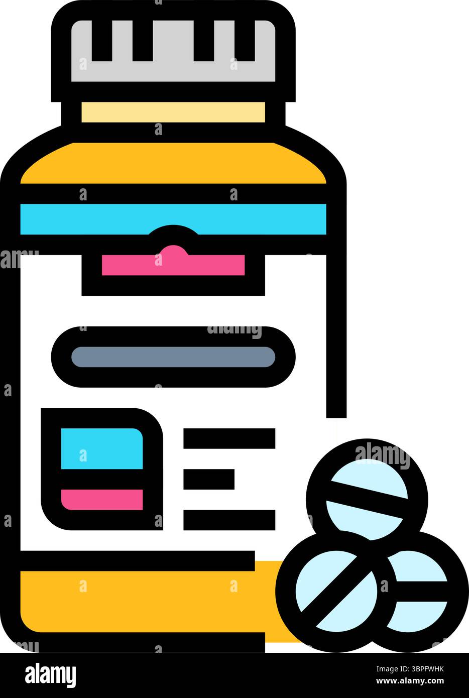illustrazione vettoriale dell'icona del colore delle vitamine prenatali Illustrazione Vettoriale