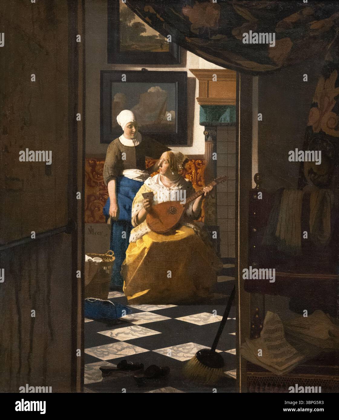 Vermeer, 'The Love Letter', 1669-70, Johannes Vermeer Painting, pittore olandese del XVII secolo, Foto Stock