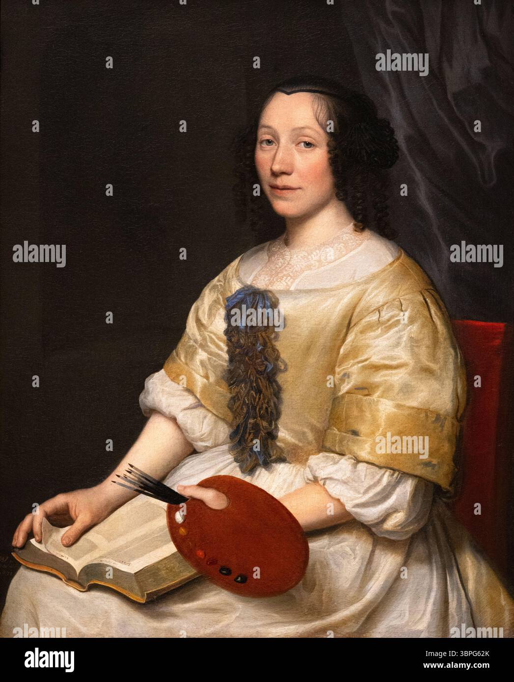 Wallerant Vaillant, "Ritratto di Maria van Oosterwijct", 1671. Ritratto di un'artista donna. Pittore olandese del secolo d'oro, ritratto di una donna del XVII secolo Foto Stock