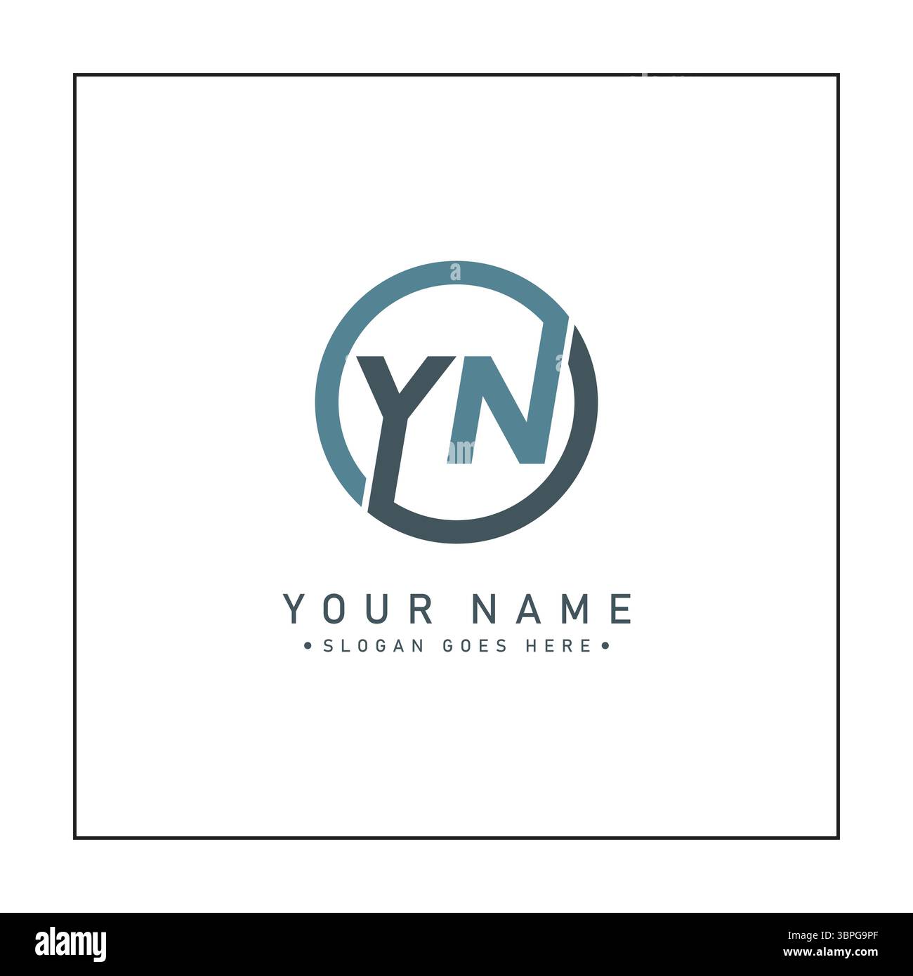Logo vettoriale YN iniziale - elegante modello monogramma per lettere Y e N per la tua azienda Illustrazione Vettoriale