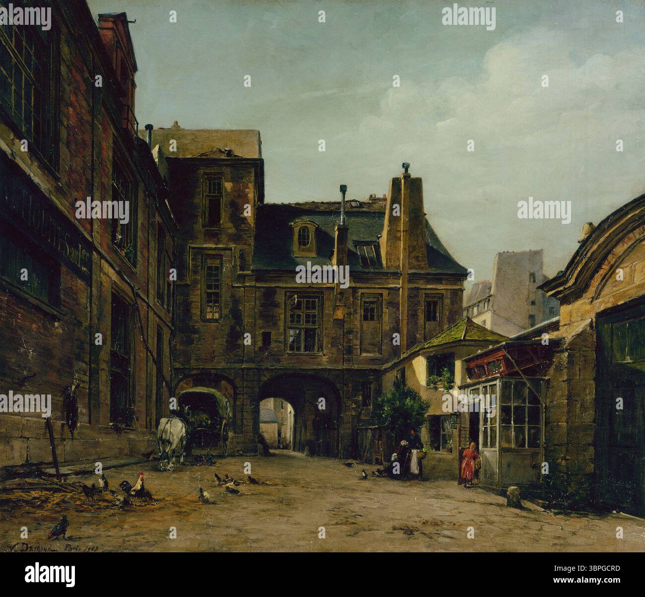 Victor Dargaud (1850-1921). "L'Hôtel de la Vieuville". Huile sur Toile, 1903. Parigi, musée Carnavalet. Foto Stock