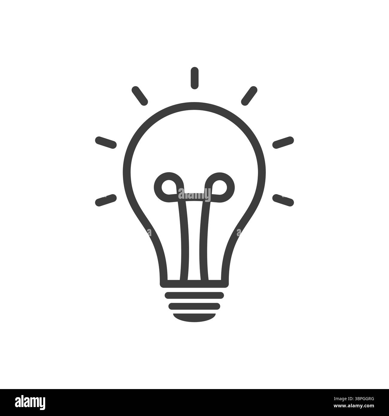 Icone delle lampadine che rappresentano idee, innovazione, creatività, energia e soluzioni in varianti nere, grigie e gialle su sfondo bianco Illustrazione Vettoriale