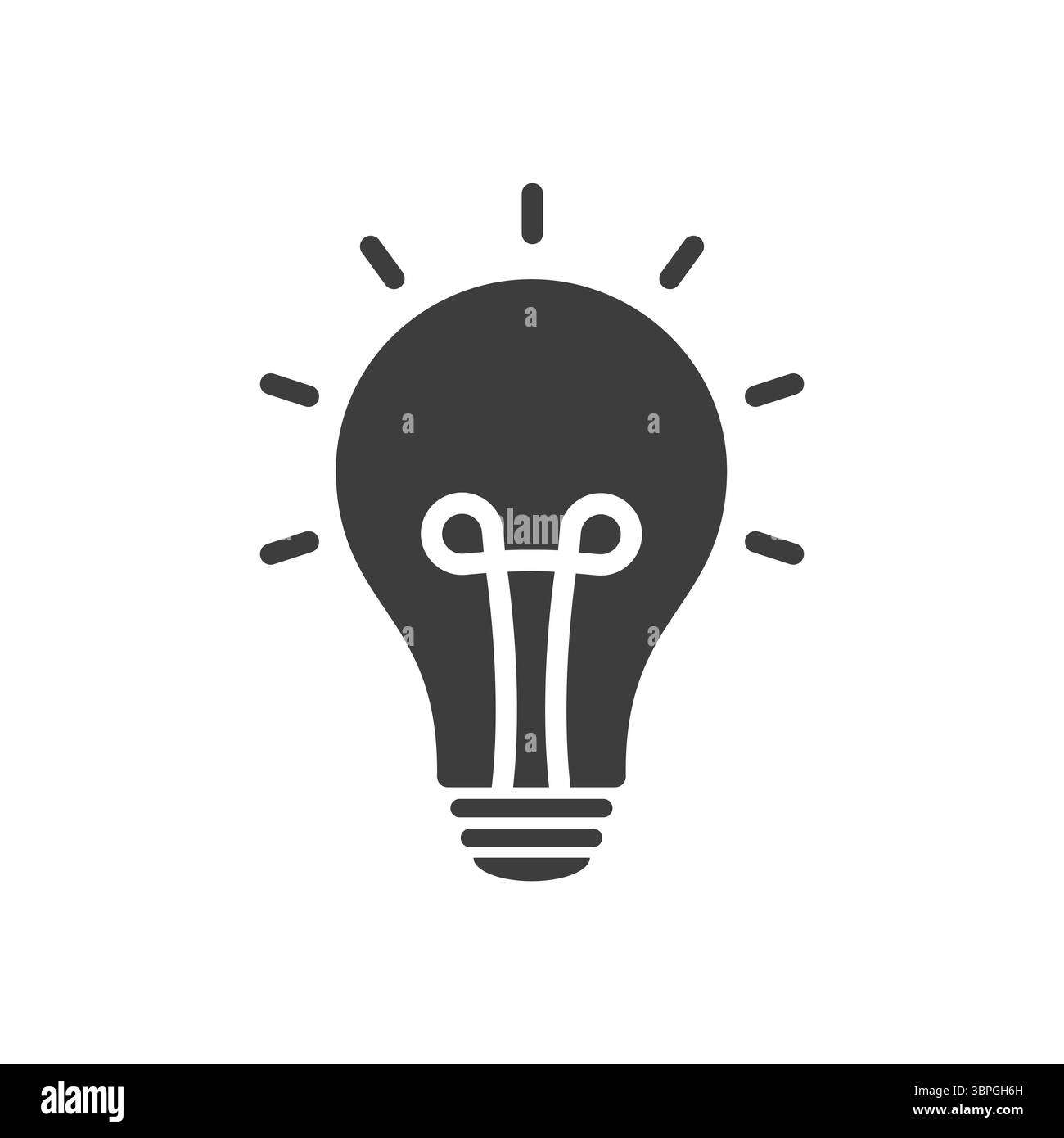Icone delle lampadine che rappresentano idee, innovazione, creatività, energia e soluzioni in varianti nere, grigie e gialle su sfondo bianco Illustrazione Vettoriale